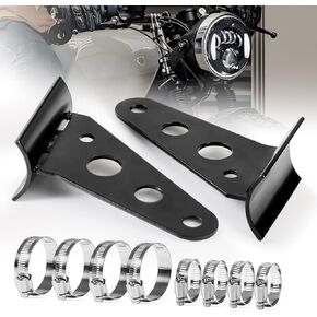 Motorcycle Headlight Bracket with Clamps for 27mm/1.06" to 57mm/2.24" O.D. Fork, Motorcycle Side Fork Mounted Headlight Brackets Kit for Cafe Racer Chopper Bobber Street Tracker Scrambler