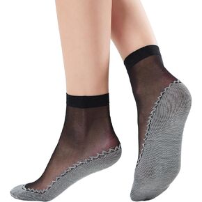 12 Pairs Womens Ankle High Sheer Socks Reinforced Bottom and Toe Nylon Socks in Kuwait