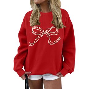 Ythomm Women's Bow Grosesshirts geverize Crewneck Drop Counter Pullover Sweatshirt Tops Long Sleeve Tops 2024 Fall Outfit