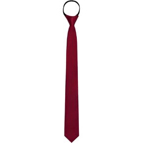 Zipper Ties for Men Pretied Men's Skinny Ties Adjustable Solid Color Mens Neckties for Business Wedding Party