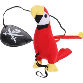 MAGICLULU 1 Set of Halloween Pirate Props Pirate Parrot on Shoulder Prop Pirate Eyepatch Costume Kit Pirate Captain Skull Eye Patch for Girls Boys Adult Halloween Party, 20.00X18.00X11.50CM