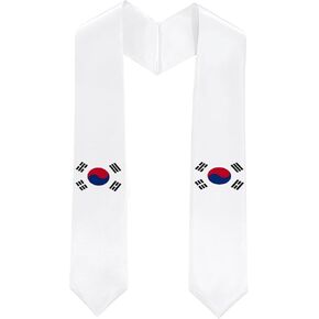 Class of 2025 South Korea Flag Graduation Stole Celebrate Your Academic Achievements in Style with Our Elegant Satin Sash 71" long