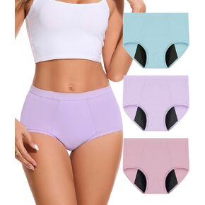 Incontinence Underwear for Women Washable Period Briefs Heavy Flow Leakproof 100ml High Absorbency Postpartum Bladder Leak Panties 3 Pack Large