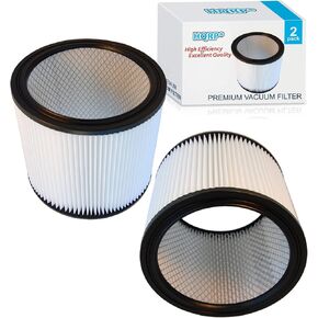 HQRP 2-Pack HEPA Cartridge Filter compatible with Shop-vac QPL650, QULP650, QPL625, QPL30, QPL40, QPL50A Industrial Wet/Dry Vacuum, 90304 Type U Replacement