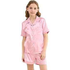 Binpaw Girl's 2 قطعة بيجاما مجموعة قصيرة الأكمام PJ مجموعة القميص والقصيرة in Kuwait