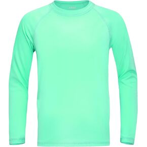 Boys UPF 50+ Rash Guard Swim Shirt, Kids Youth Long Sleeve Sun Protection UV Rashguard Shirts for Water Surfing Beach