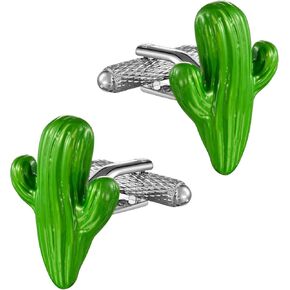 Hawson Men's Desert Cactus Cufflinks Silver Southwest Style Associor