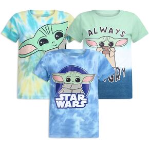 STAR WARS Grogu Boys 3 Pack T-Shirts for Infant Toddler and Big Kids