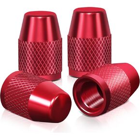 Auto Dynasty Tire Valve Stem Caps 4 Pieces Bullet Style Polished Aluminum Black Tire Universal Stem Covers for Cars, SUVs, Bike and Bicycle, Trucks, Motorcycles, Black in Kuwait