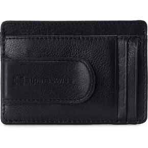 Alpine Swiss RFID Dermot Money Clip Front Pocket Wallet For Men Leather Comes in a Gift Box