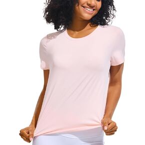 Ice Silk Women's Short Sleeve Workout Shirts Loose Fit Side Slits Athletic Tee Tops