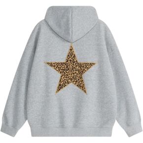 Aelfric Eden Hoodies Leopard Print Star Hoodie Graphic Pullover Sweatshirt Streetwear 2025 Trops Tops Tops Tops