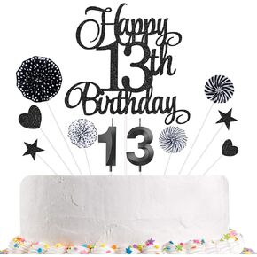 زينة كعكة عيد الميلاد الثامن عشر ، شموع عيد ميلاد 18 شموع الكعكة واللمعان السعيد 18 أعياد عيد ميلاد القبعات العليا لمستلزمات حفلات عيد الميلاد (الوردي)