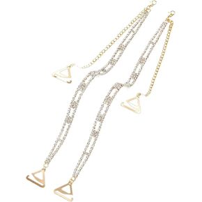 1Pair Rhinestone Bra Straps, Adjustable Wedding Dress Decorative Shoulder Chain Crystal Lingerie Straps Jewelry