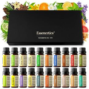 Essential Oils Set - 20x10ml 100% Pure Therapeutic Grade Essential Oils for Soap Making, Candles, Aromatherapy, Relaxation & DIY Skincare - Includes Lavender, Tea Tree, Eucalyptus & More