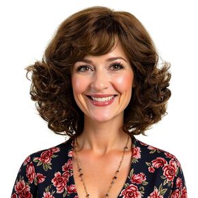 Silver White Short Curly Wigs for Women Heat Resistant Synthetic Hair Water Wave Womens Wigs for Old Lady Mrs Claus Wig (White)