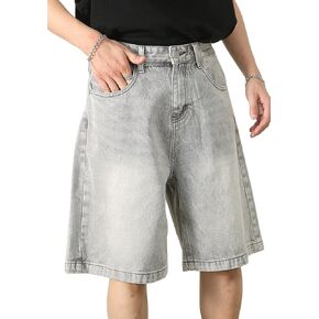 Baggy Jean Shorts for Men Summer Wide Leg Loose Fit Casual Jorts Vintage Hip Hop Streetwear Denim Shorts Y2K in Kuwait
