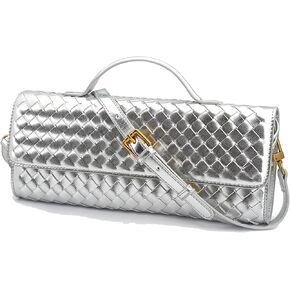 Woven Evening Clutch Purses Shoulder Handbag Crossbody Bags with Adjustable Shoulder Strap Trendy Handmade