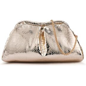 Clutch Purses Snake Printed Cloud Shoulder Bags Evening Dumpling with Ruched Pouch Handbags