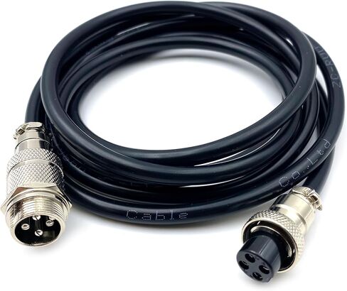 16.4 قدم GX16 4 دبوس كابل ذكر إلى أنثى رئيس الطيران Cordset، GX16 4 دبوس لوحة جبل دائري معدني موصل الطيران موصل أنثى إلى ذكر 20AWG (5 متر) in Kuwait