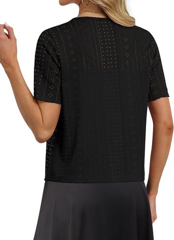 Womens Tie Front Cardigan Lightweight Short Sleeve Cardigans for Women Trendy in Saudi Arabia