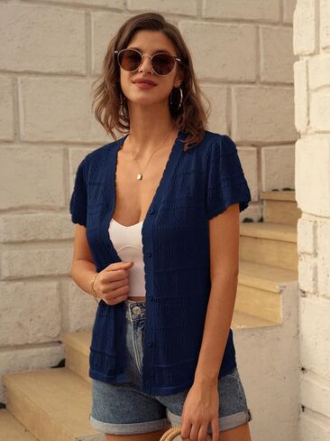 GRACE KARIN Womens Short Sleeve Cardigan 2025 Summer Crochet Cardigans for Women Lightweight Shrugs Sweaters Tops in Saudi Arabia
