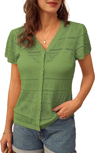 GRACE KARIN Womens Short Sleeve Cardigan 2025 Summer Crochet Cardigans for Women Lightweight Shrugs Sweaters Tops in Saudi Arabia