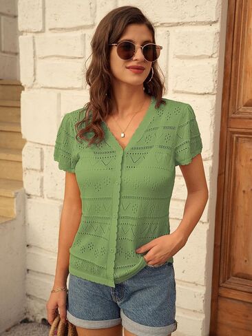 GRACE KARIN Womens Short Sleeve Cardigan 2025 Summer Crochet Cardigans for Women Lightweight Shrugs Sweaters Tops in Saudi Arabia