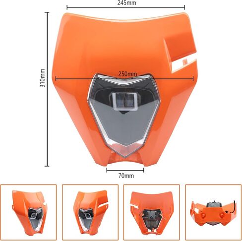 PowerMotor Motorcycle Headlights for Dirt Bike,Dirtbike LED Head Lamp Light Kit Universal for Most Dirt Pit Enduro Bike Motorcycle Headlamp Frontlight for ATV SX-F EXC EXC-F in Saudi Arabia