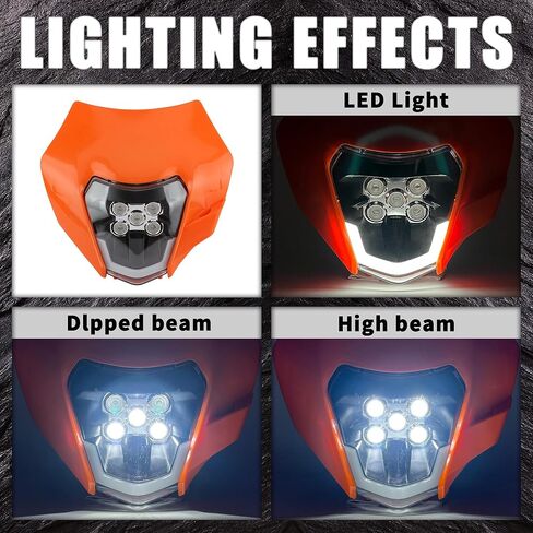 المصابيح الأمامية لدراجة الدراجات النارية Powermotor للدراجة الترابية ، Dirtbike LED LED LAMP Light Kit Universal لمعظم مصابيح دراجة نارية للدراجة النارية للدراجة الأوساخ من أجل ATV SX-F EXC-F in Kuwait