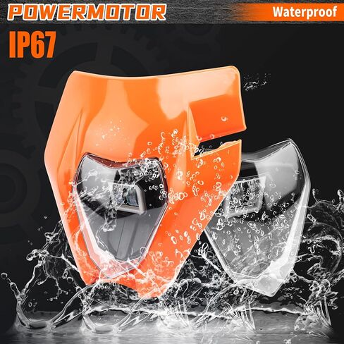 PowerMotor Motorcycle Headlights for Dirt Bike,Dirtbike LED Head Lamp Light Kit Universal for Most Dirt Pit Enduro Bike Motorcycle Headlamp Frontlight for ATV SX-F EXC EXC-F in Saudi Arabia
