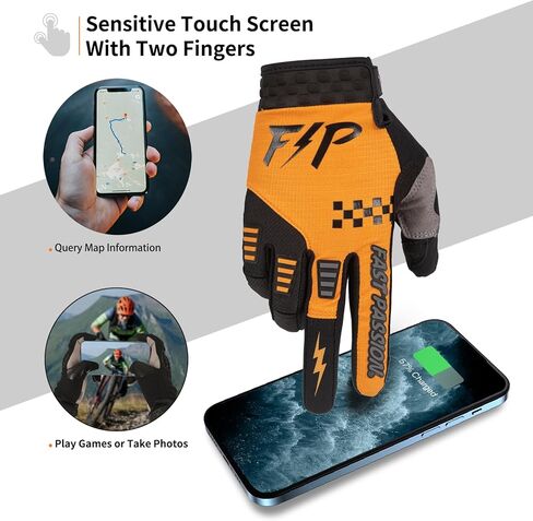 Motorcycle Gloves for Men & Women - Touchscreen Motorbike Gloves for BMX, MX, ATV, Motocross & Mountain Biking in Kuwait