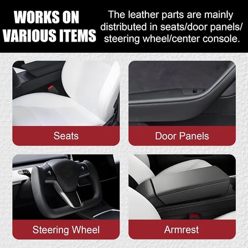 White Leather Recoloring Balm for Tesla, Leather Repair Kit Color Restorer Conditioner for Repair, Restore Faded & Scratched, Scratch Remover for Tesla Model Y/3/S/X Accessories in Saudi Arabia