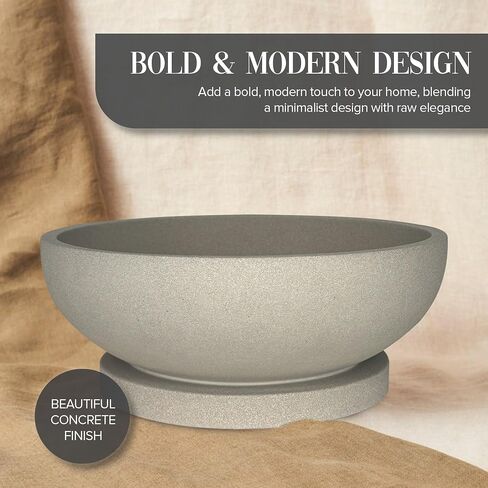 Concrete Fruit Bowl – Modern Decorative Bowl for Home & Kitchen | Large Heavyweight Centerpiece for Keys, Fruit, or Table Decor in Saudi Arabia