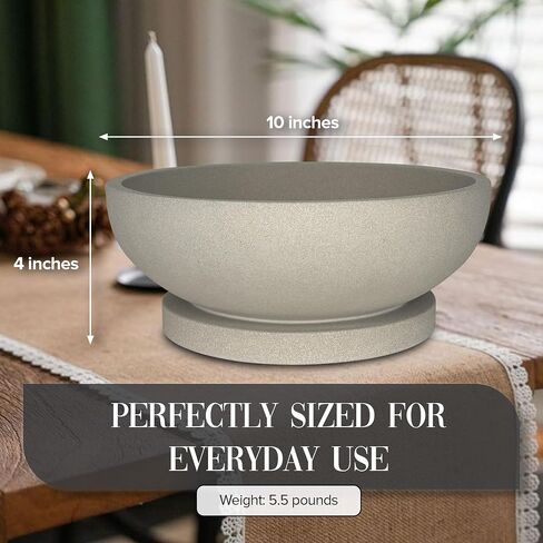 Concrete Fruit Bowl – Modern Decorative Bowl for Home & Kitchen | Large Heavyweight Centerpiece for Keys, Fruit, or Table Decor in Saudi Arabia
