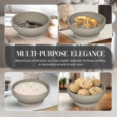 Concrete Fruit Bowl – Modern Decorative Bowl for Home & Kitchen | Large Heavyweight Centerpiece for Keys, Fruit, or Table Decor in Saudi Arabia