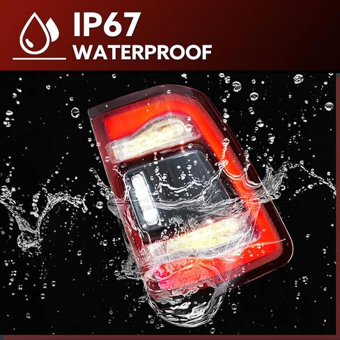 مجموعة مصابيح الذيل متوافقة مع دودج رام 1500 2019-2023 Big Horn/Tradesman، مصباح خلفي بإطار من الكروم مع مصابيح وأحزمة تحل محل جانب السائق الأيسر in Kuwait