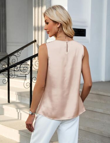BMJL Women's Silk Satin Tank Top Summer Business الزي العادي 2025 عمل بلا أكمام قميص أنيق in Saudi Arabia