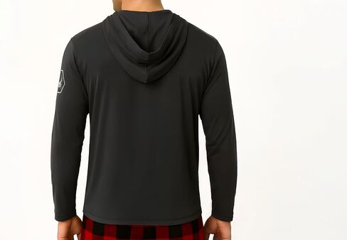 Spyder Mens Crew Neck Long Sleeve Hooded Undershirts/Ultra Soft Stretch Sports T-Shirt Dryfit Athletic Running Workout Shirt in Saudi Arabia