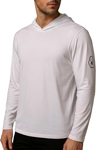 Spyder Mens Crew Neck Long Sleeve Hooded Undershirts/Ultra Soft Stretch Sports T-Shirt Dryfit Athletic Running Workout Shirt in Saudi Arabia