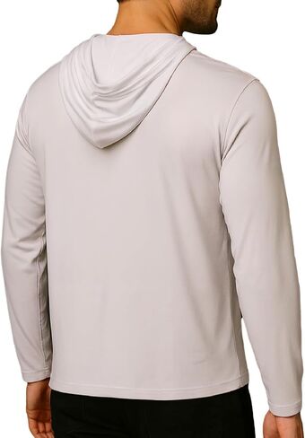 Spyder Mens Crew Neck Long Sleeve Hooded Undershirts/Ultra Soft Stretch Sports T-Shirt Dryfit Athletic Running Workout Shirt in Saudi Arabia