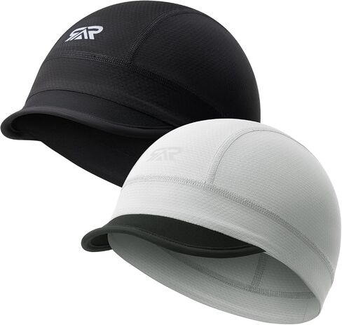 SUNMECI 2 Pcs Cooling Skull Cap for Men,Cycling Cap Helmet Liner with Sun Visor for Running Bike Hard Hat Liner in Kuwait