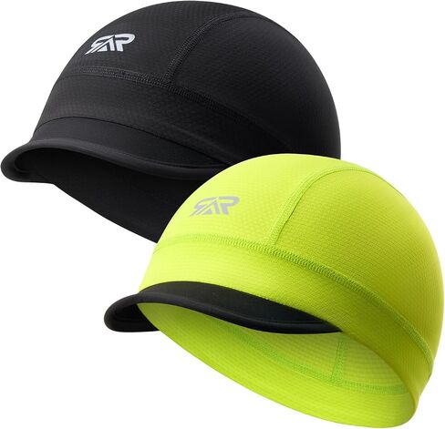 SUNMECI 2 Pcs Cooling Skull Cap for Men,Cycling Cap Helmet Liner with Sun Visor for Running Bike Hard Hat Liner in Kuwait