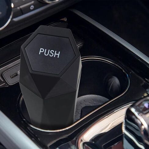 Car Trash Can with Lid, Garbage Bin for Women, Cute Interior Accessories for Seat Cup Holder, Organization Car Must Haves Essentials Mini Trash Can with Garbage Bag in Saudi Arabia