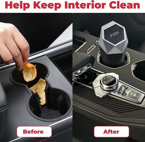 Car Trash Can with Lid, Garbage Bin for Women, Cute Interior Accessories for Seat Cup Holder, Organization Car Must Haves Essentials Mini Trash Can with Garbage Bag in Saudi Arabia