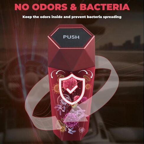 Car Trash Can with Lid, Garbage Bin for Women, Cute Interior Accessories for Seat Cup Holder, Organization Car Must Haves Essentials Mini Trash Can with Garbage Bag in Saudi Arabia
