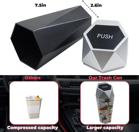 Car Trash Can with Lid, Garbage Bin for Women, Cute Interior Accessories for Seat Cup Holder, Organization Car Must Haves Essentials Mini Trash Can with Garbage Bag in Saudi Arabia