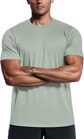 Zengjo Mens Athletic Shirts Moisture Wicking Short Sleeve Quick Dry Workout T-Shirt for Gym Running Exercise in Saudi Arabia
