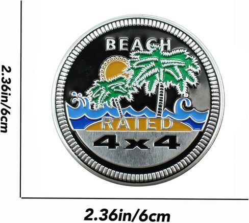 4 x 4 Metal Automotive Badge 3D Metal Emblems Round Emblem Decals Car Badge Decals Stickers Compatible with Jeep Wrangler Vehicles Trucks SUV (4x4RATED) in Saudi Arabia