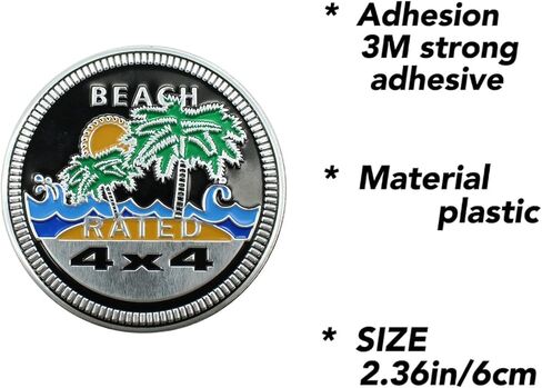 4 x 4 Metal Automotive Badge 3D Metal Emblems Round Emblem Decals Car Badge Decals Stickers Compatible with Jeep Wrangler Vehicles Trucks SUV (4x4RATED) in Saudi Arabia